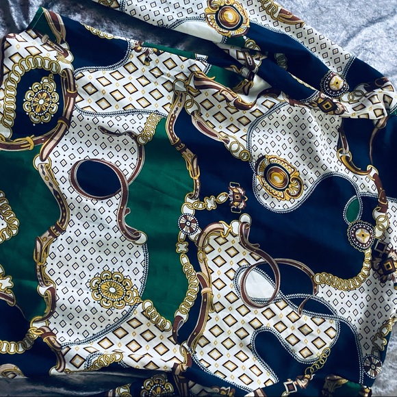 Vintage Inspired Green Black and White Button Down Blouse small - Picture 10 of 10